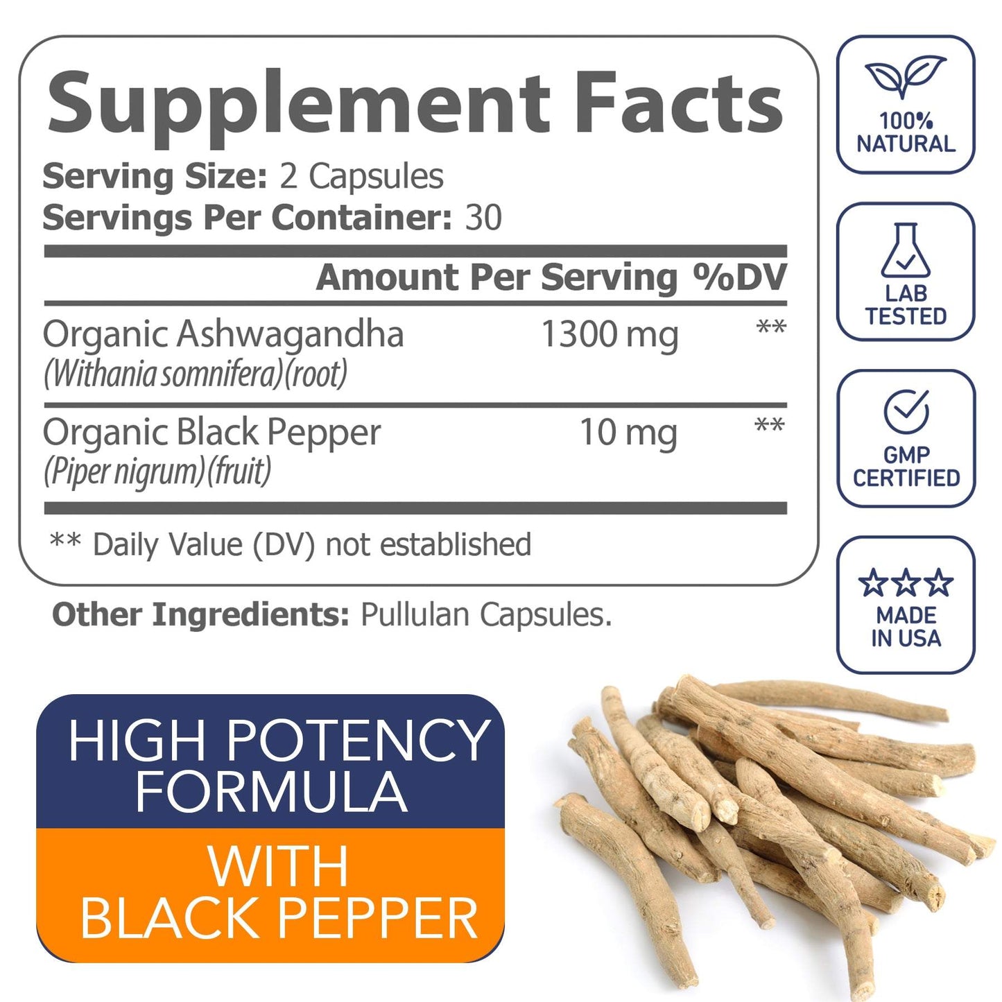 Organic Ashwagandha 1300mg